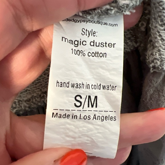 Jaded Gypsy Magic Duster Boho Lace Cotton Jersey Sweater Kimono - Picture 9 of 10